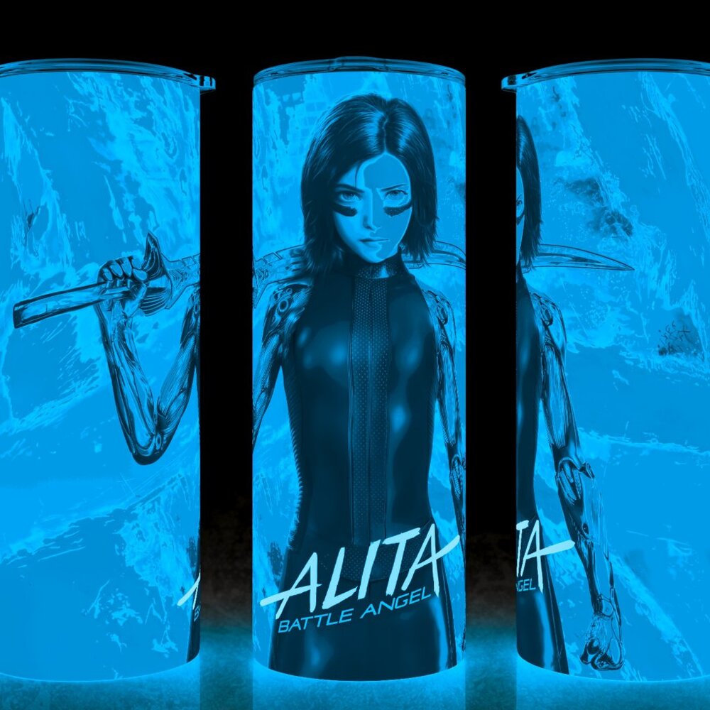 Glow in the Dark Alita Battle Angel SciFi Action Movie Cup Mug Tumbler 20oz